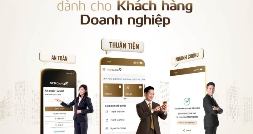 Vietcombank thông báo ra mắt VCB CashUp Mobile dành cho khách hàng doanh nghiệp
