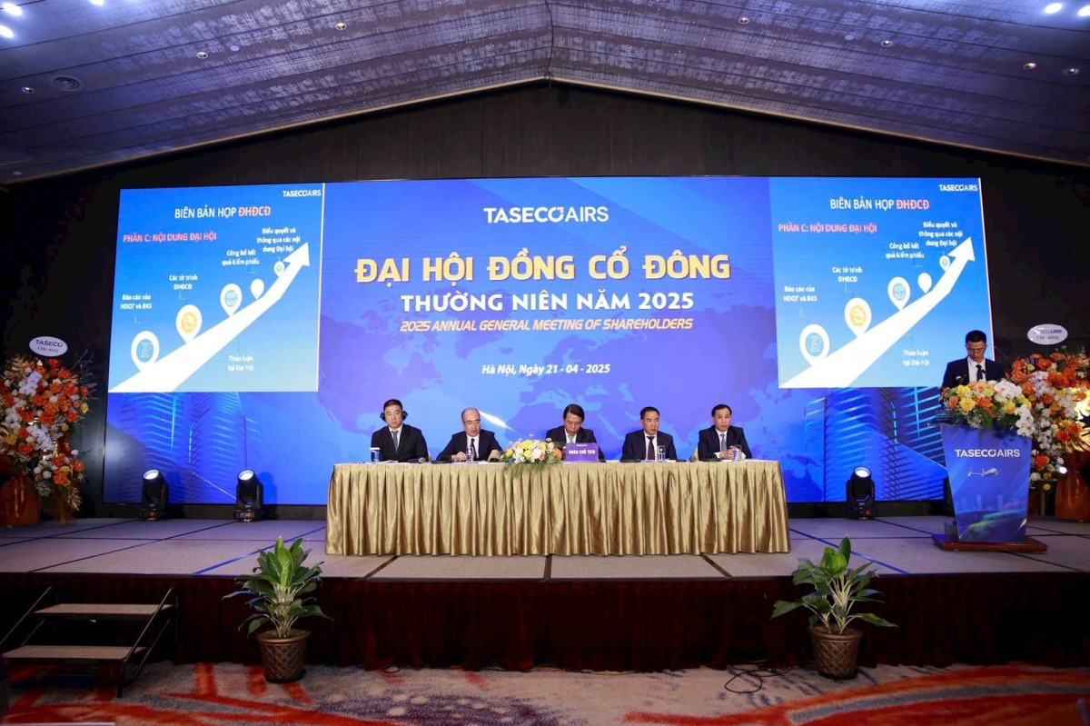 AST: ĐHCĐ Taseco Airs: Lợi nhuận Q1 tăng gần 40%, cổ tức tiền mặt năm 2025 từ 35 – 40%